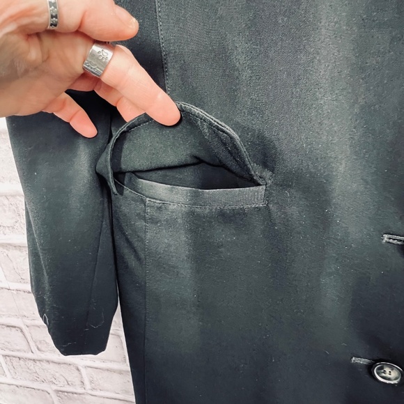 |•JACQUELINE FERRAR•| Long Black Blazer Suit Jacket Coat Size Small - Picture 5 of 11